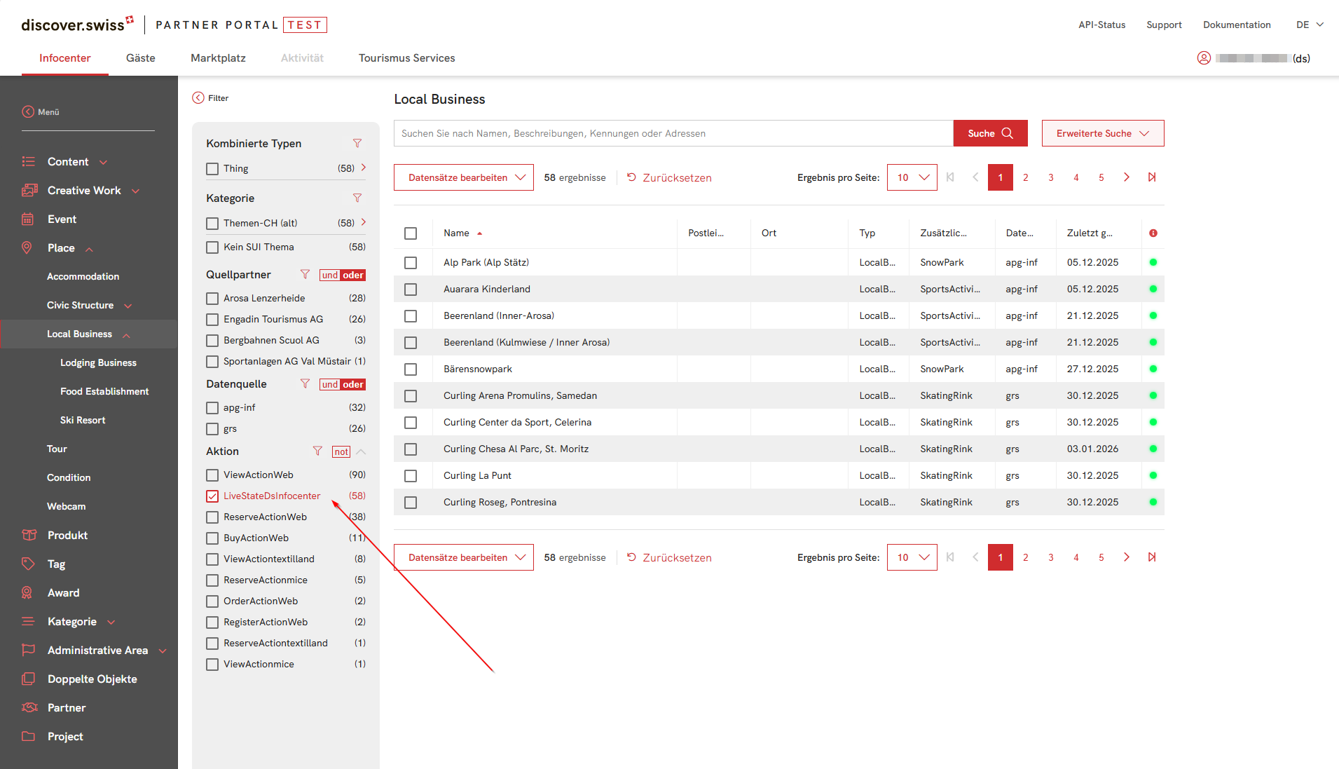 LiveStatusDsInfocenter