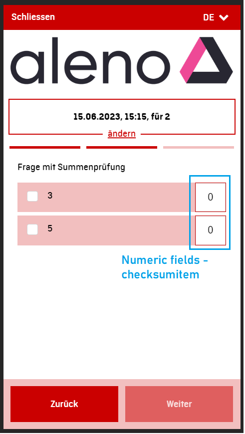 Aleno - Checksum with checksumItems